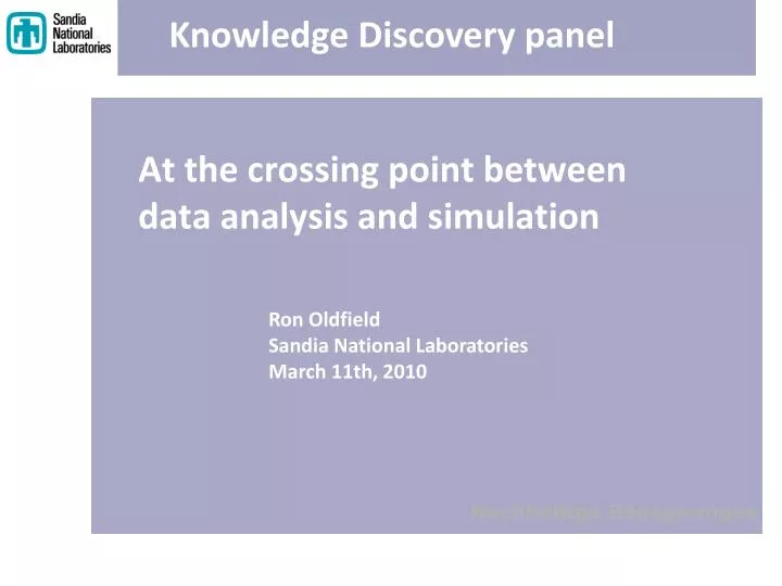 at the crossing point between data analysis and simulation