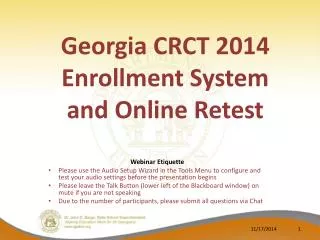 Georgia CRCT 2014 Enrollment System and Online Retest