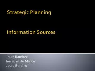 Strategic Planning Information Sources