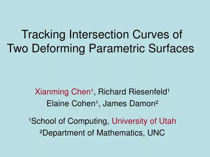 tracking intersection curves of two deforming parametric surfaces