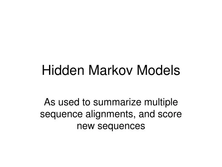 hidden markov models