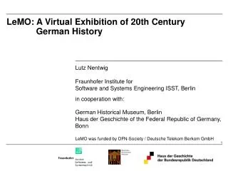 LeMO: A Virtual Exhibition of 20th Century German History