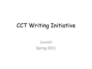 CCT Writing Initiative