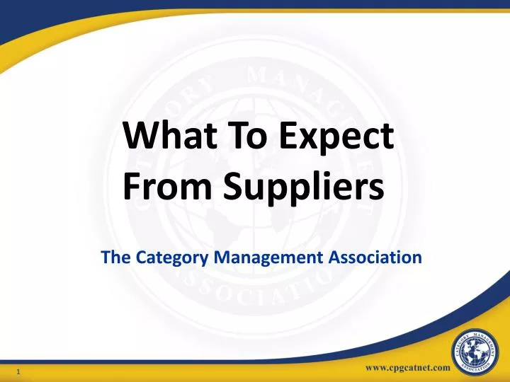 what to expect from suppliers