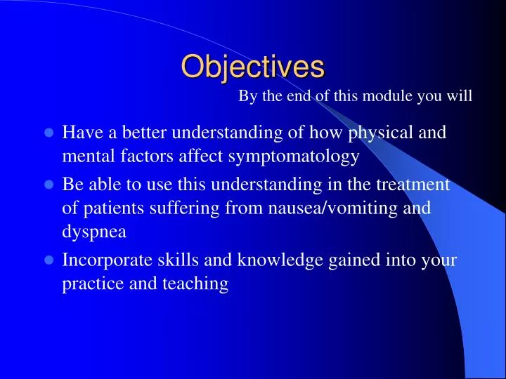 objectives