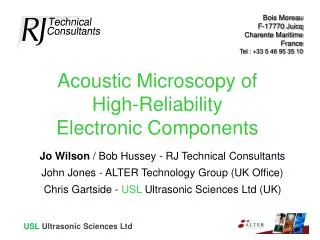 Acoustic Microscopy of High-Reliability Electronic Components