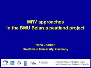 MRV approaches in the BMU Belarus peatland project