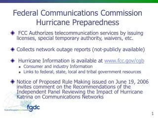 Federal Communications Commission Hurricane Preparedness