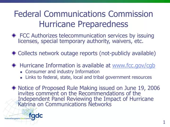 federal communications commission hurricane preparedness