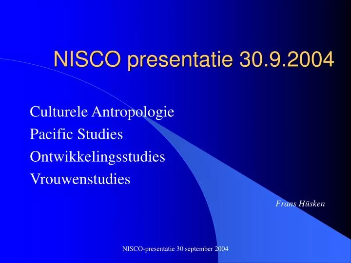 nisco presentatie 30 9 2004