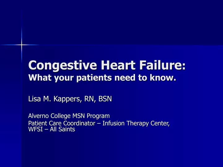 congestive heart failure what your patients need to know