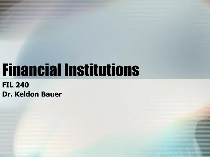 financial institutions