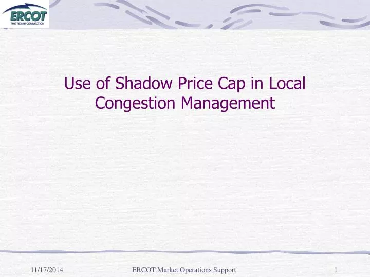 use of shadow price cap in local congestion management