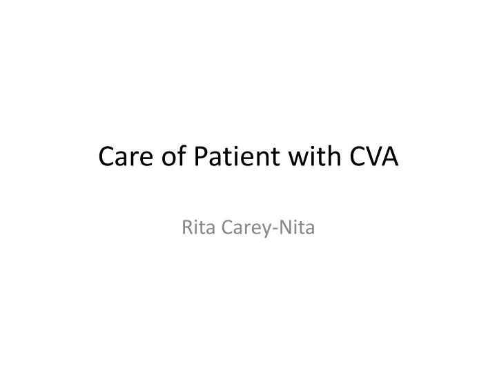 care of patient with cva