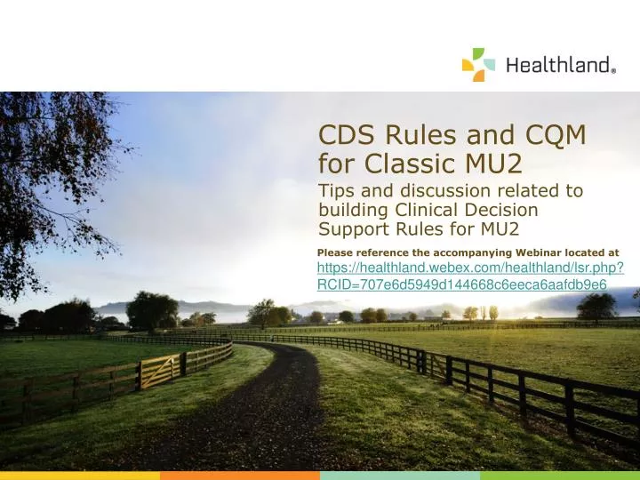 cds rules and cqm for classic mu2