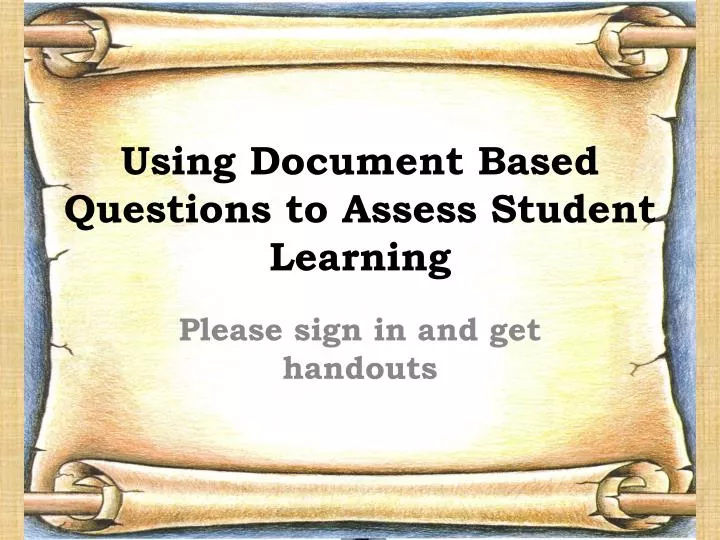 using document based questions to assess student learning