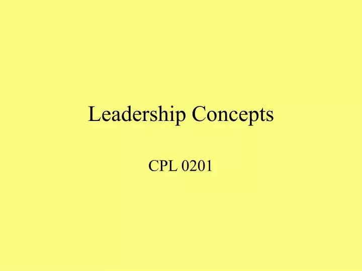 leadership concepts