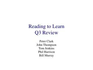 Reading to Learn Q3 Review