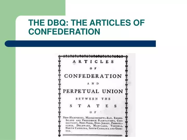 the dbq the articles of confederation