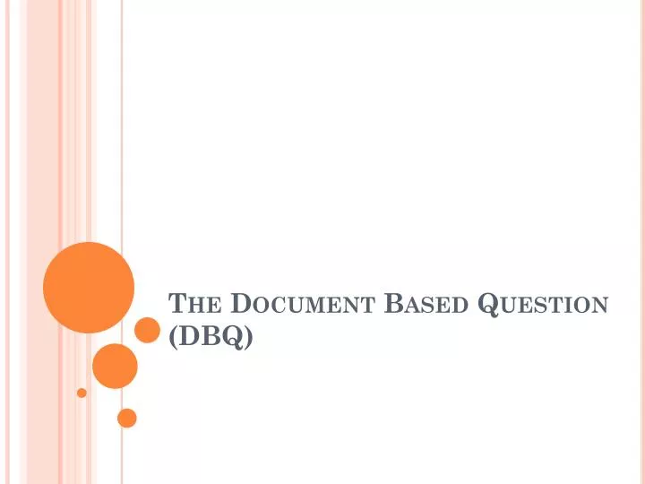 the document based question dbq