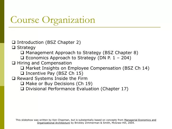 course organization