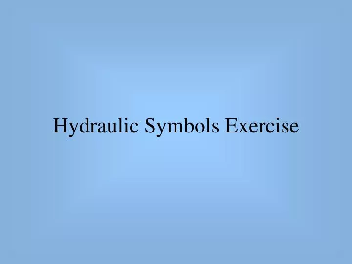 hydraulic symbols exercise