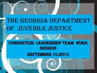 The Georgia Department of Juvenile Justice