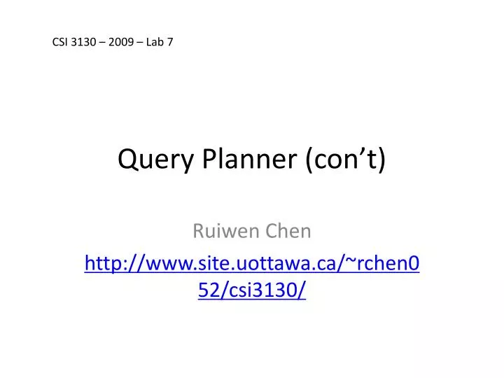 query planner con t