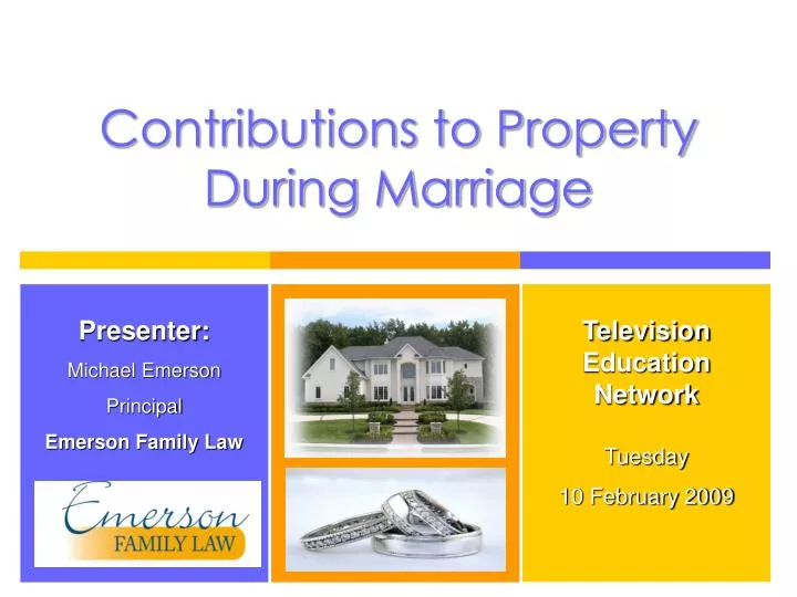 contributions to property during marriage