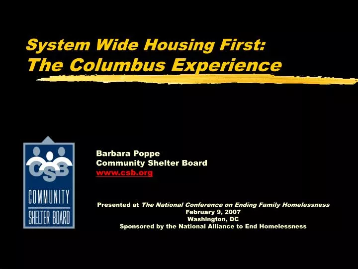 system wide housing first the columbus experience
