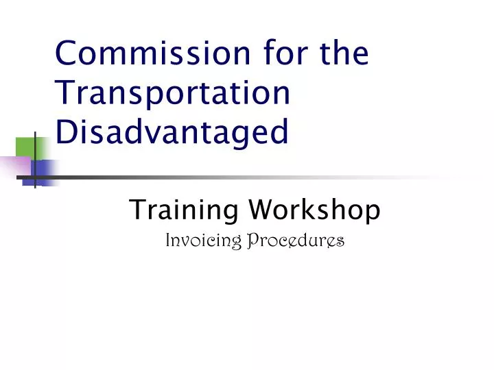 commission for the transportation disadvantaged