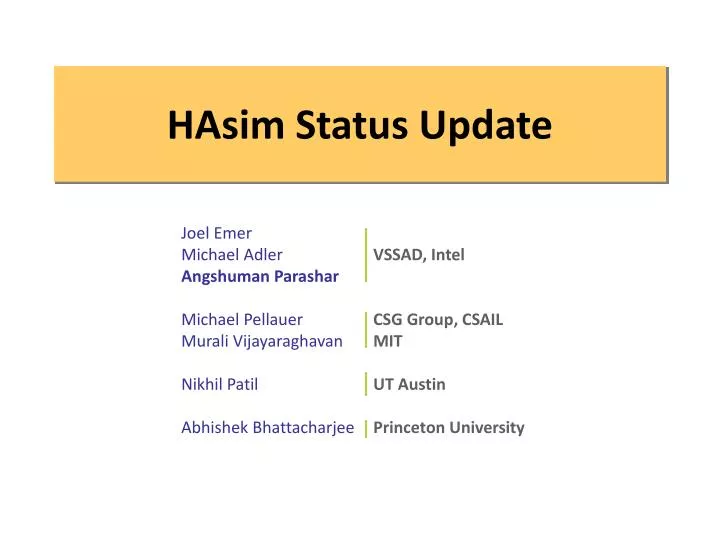 hasim status update