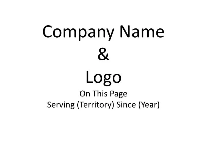 company name logo on this page serving territory since year