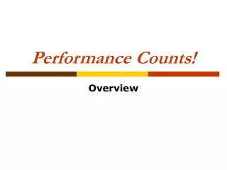 Performance Counts!
