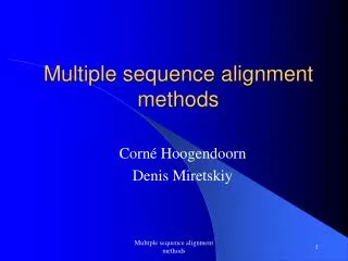 Multiple sequence alignment methods