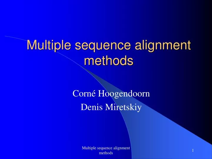 multiple sequence alignment methods