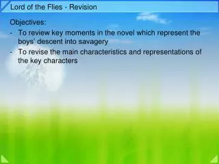 Lord of the Flies - Revision