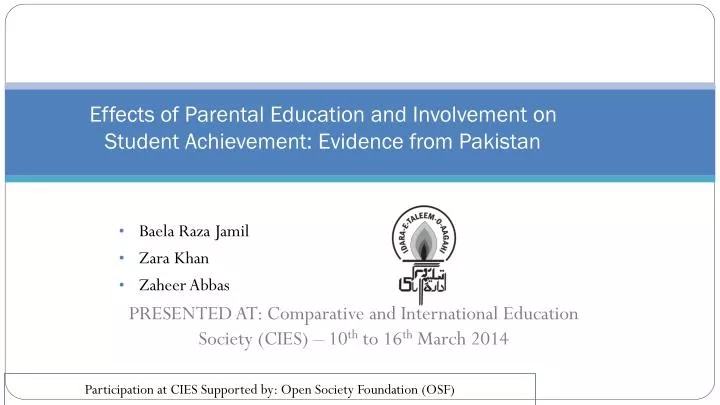 effects of parental education and involvement on student achievement evidence from pakistan