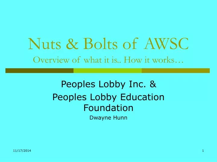 nuts bolts of awsc overview of what it is how it works