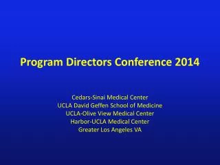 Program Directors Conference 2014