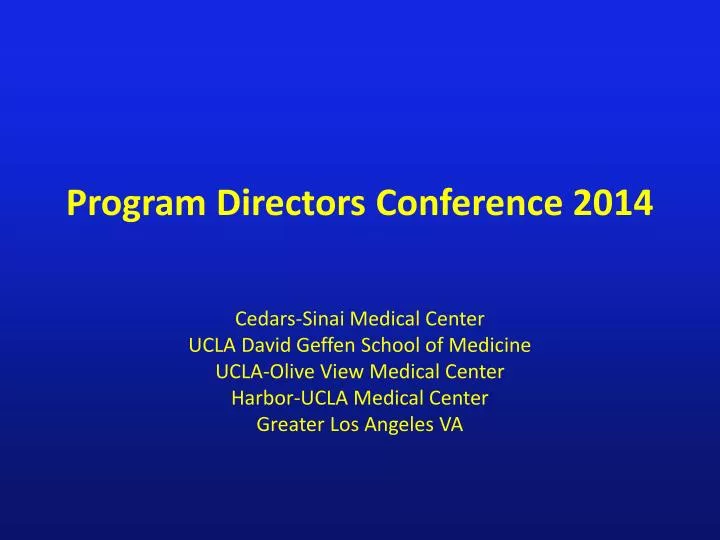 program directors conference 2014