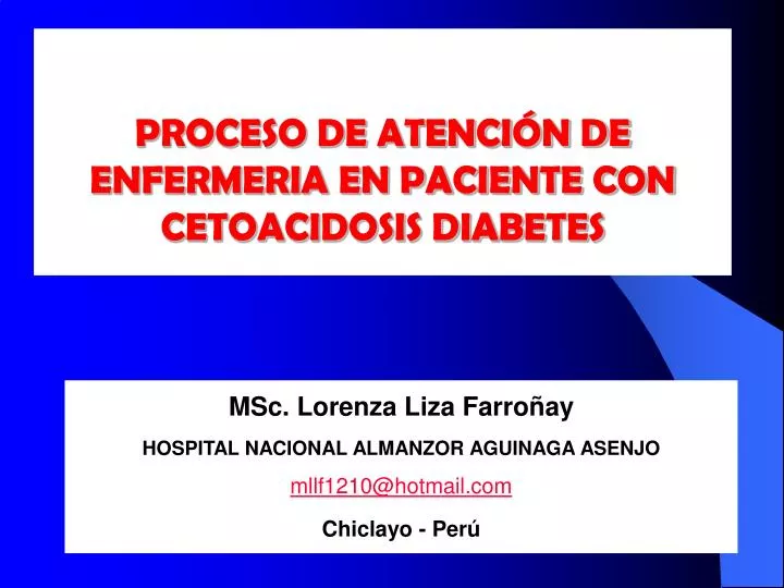 proceso de atenci n de enfermeria en paciente con cetoacidosis diabetes