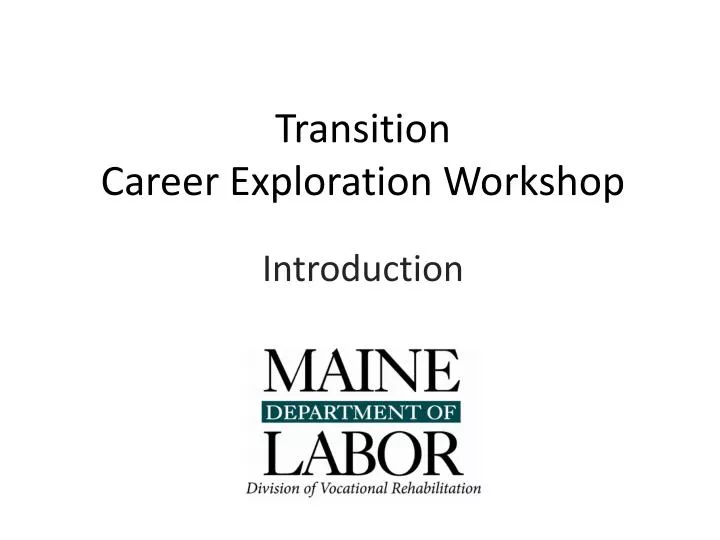 transition career exploration workshop