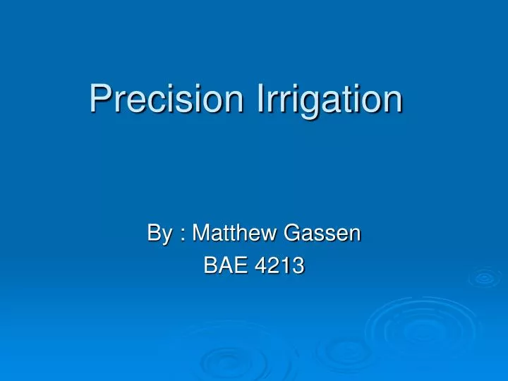precision irrigation