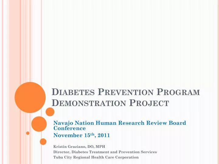 diabetes prevention program demonstration project