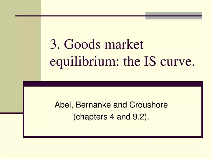3 goods market equilibrium the is curve