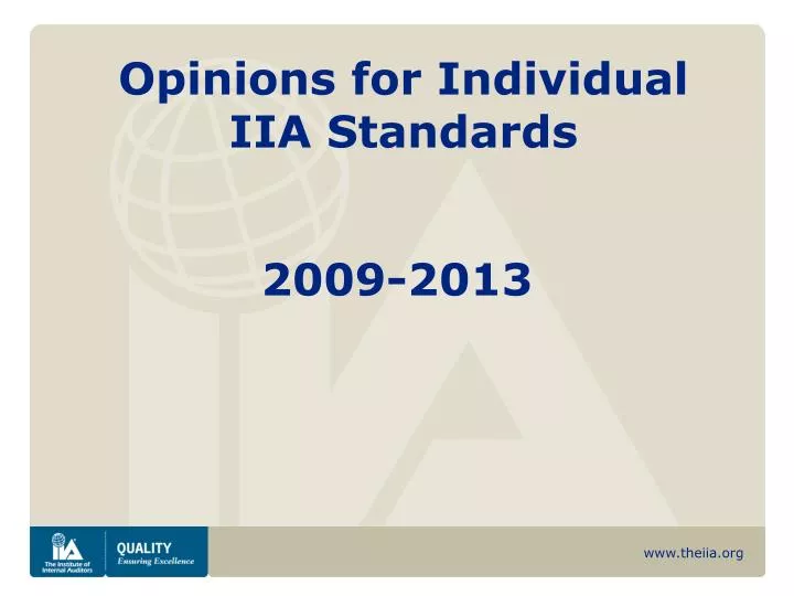 opinions for individual iia standards