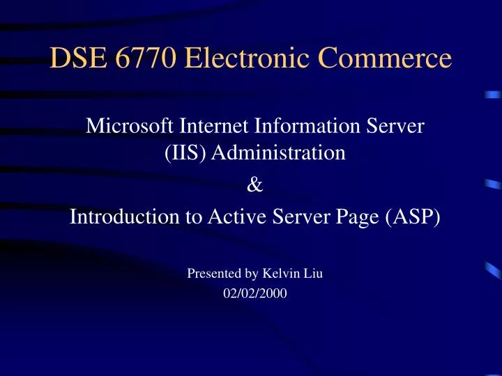 dse 6770 electronic commerce