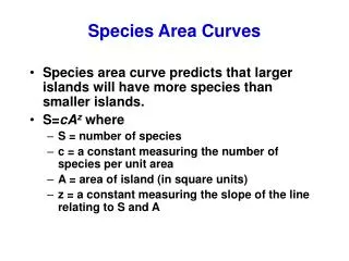 Species Area Curves