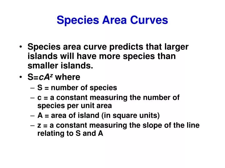 species area curves